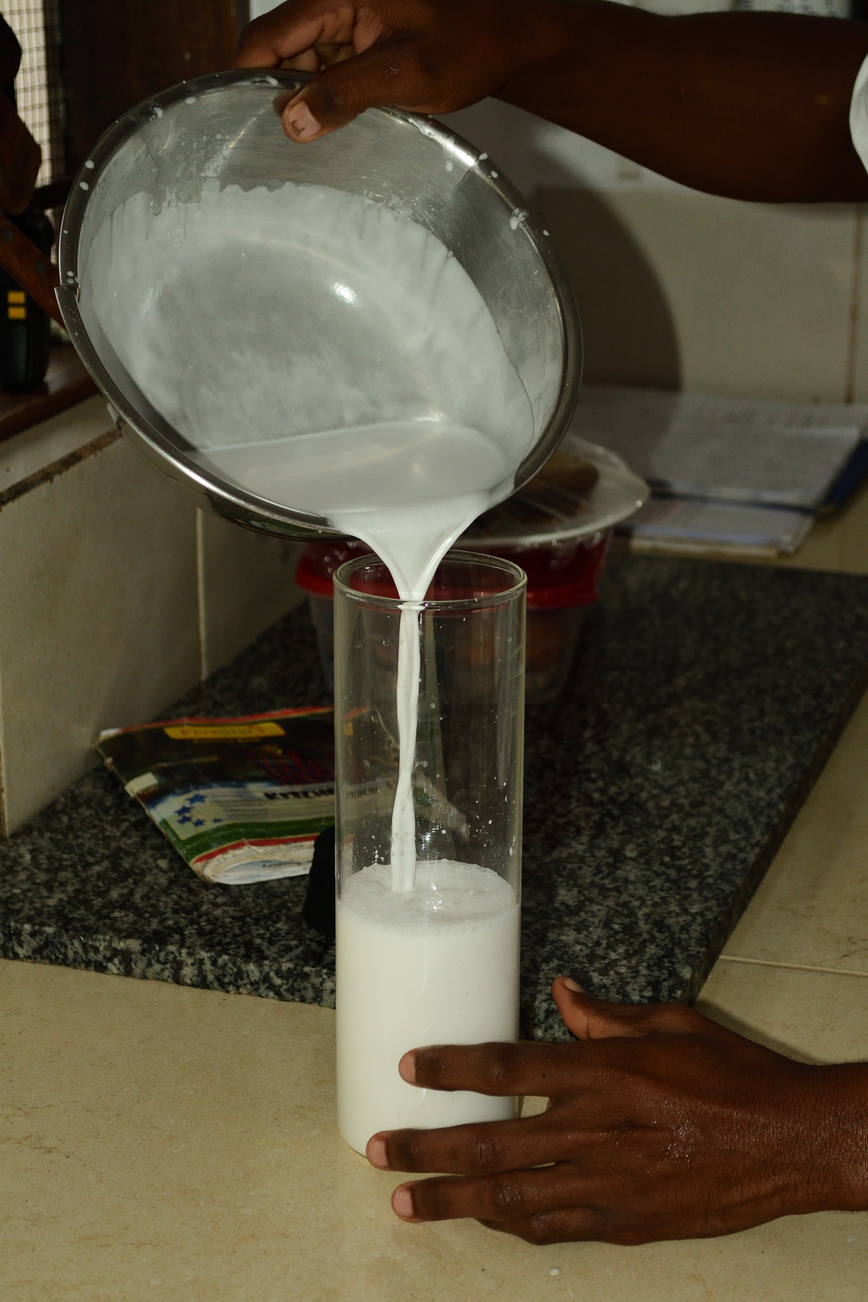 Fresh coconut milk ready to use
